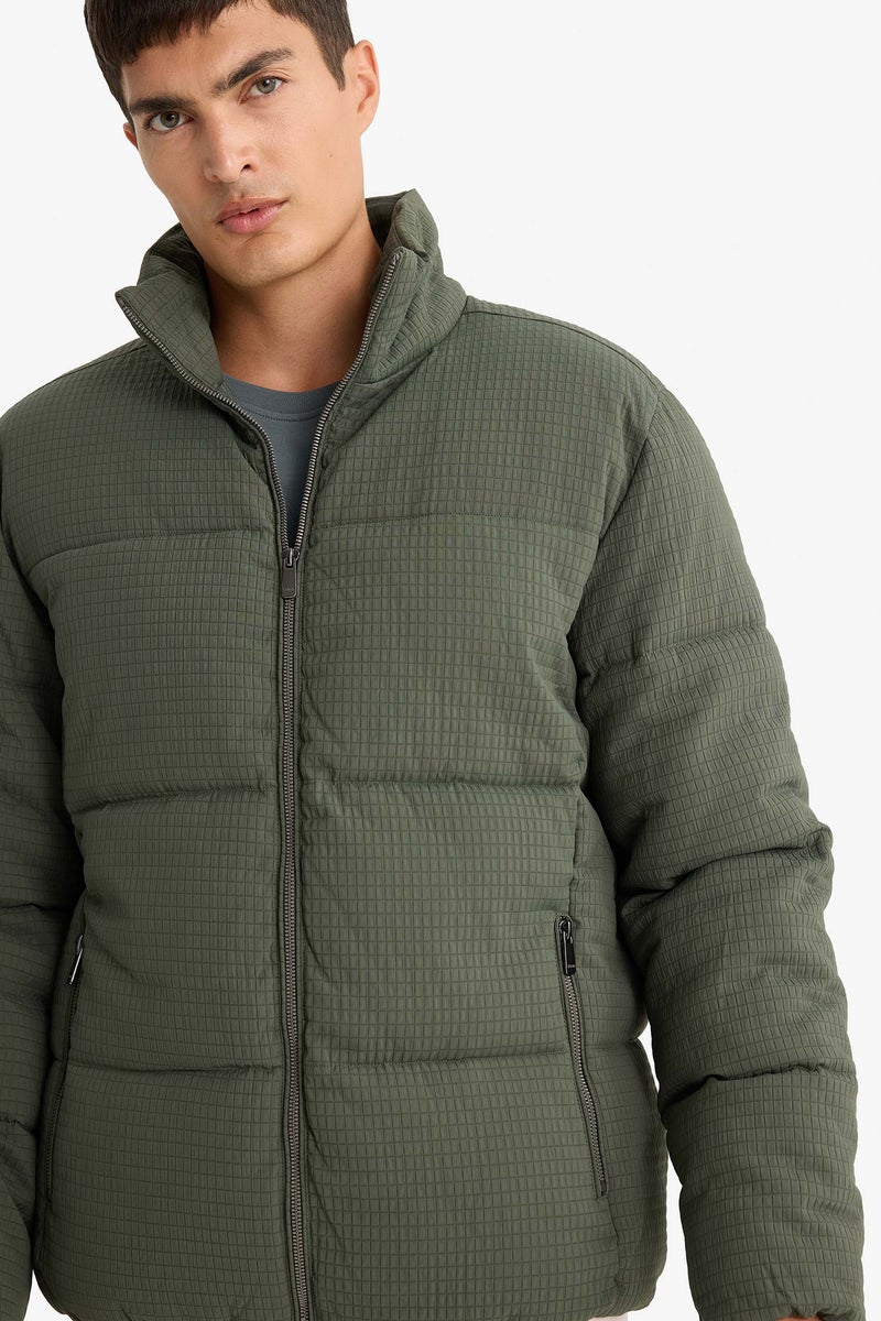 DeFacto Green Man Regular Fit Stand Collar Lined Winter Puffer Jacket Casual - Image 4